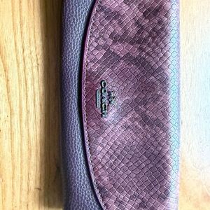 Coach Plum Textured Clutch